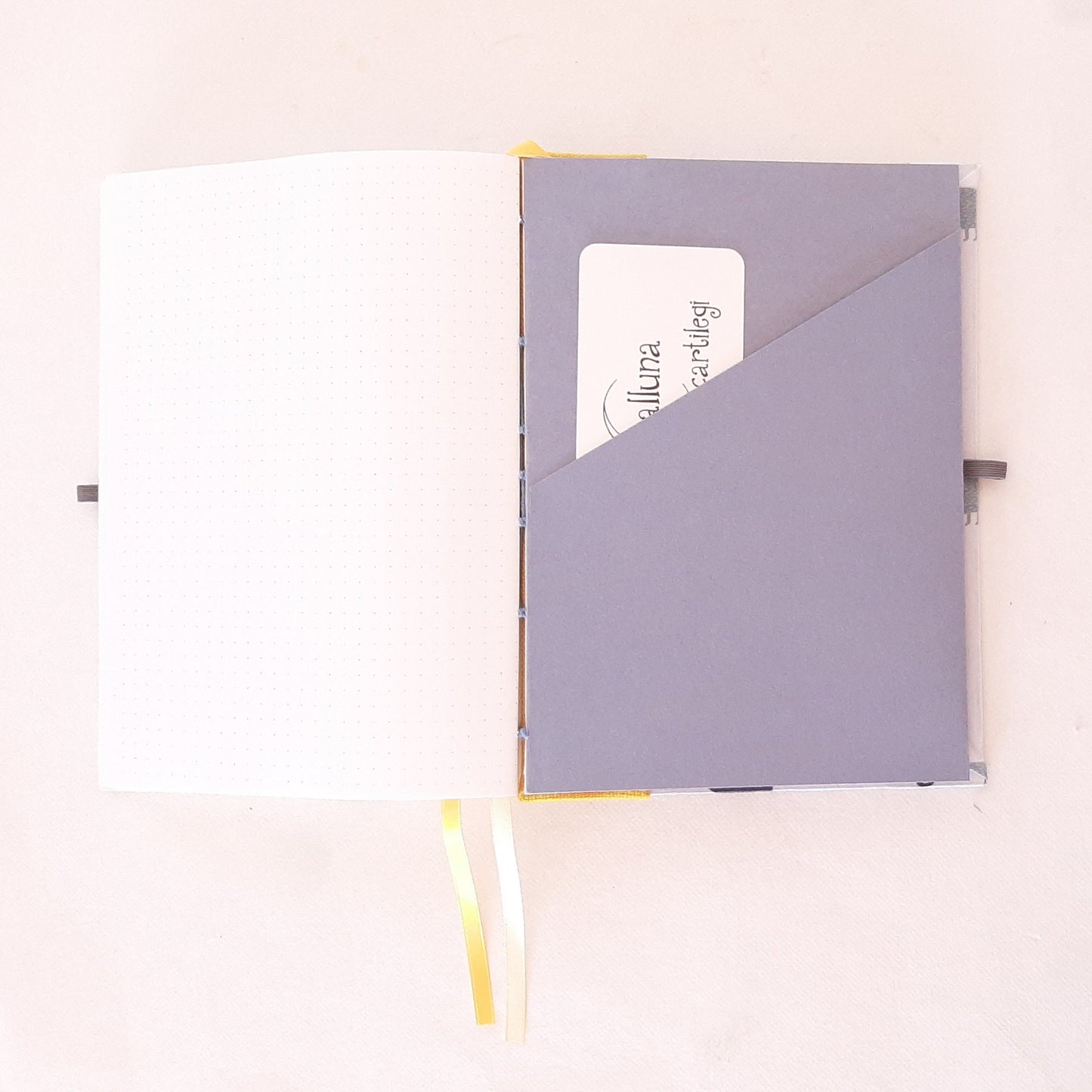 Taccuino A5 con pagine puntinate e copertine in tessuto con gatti