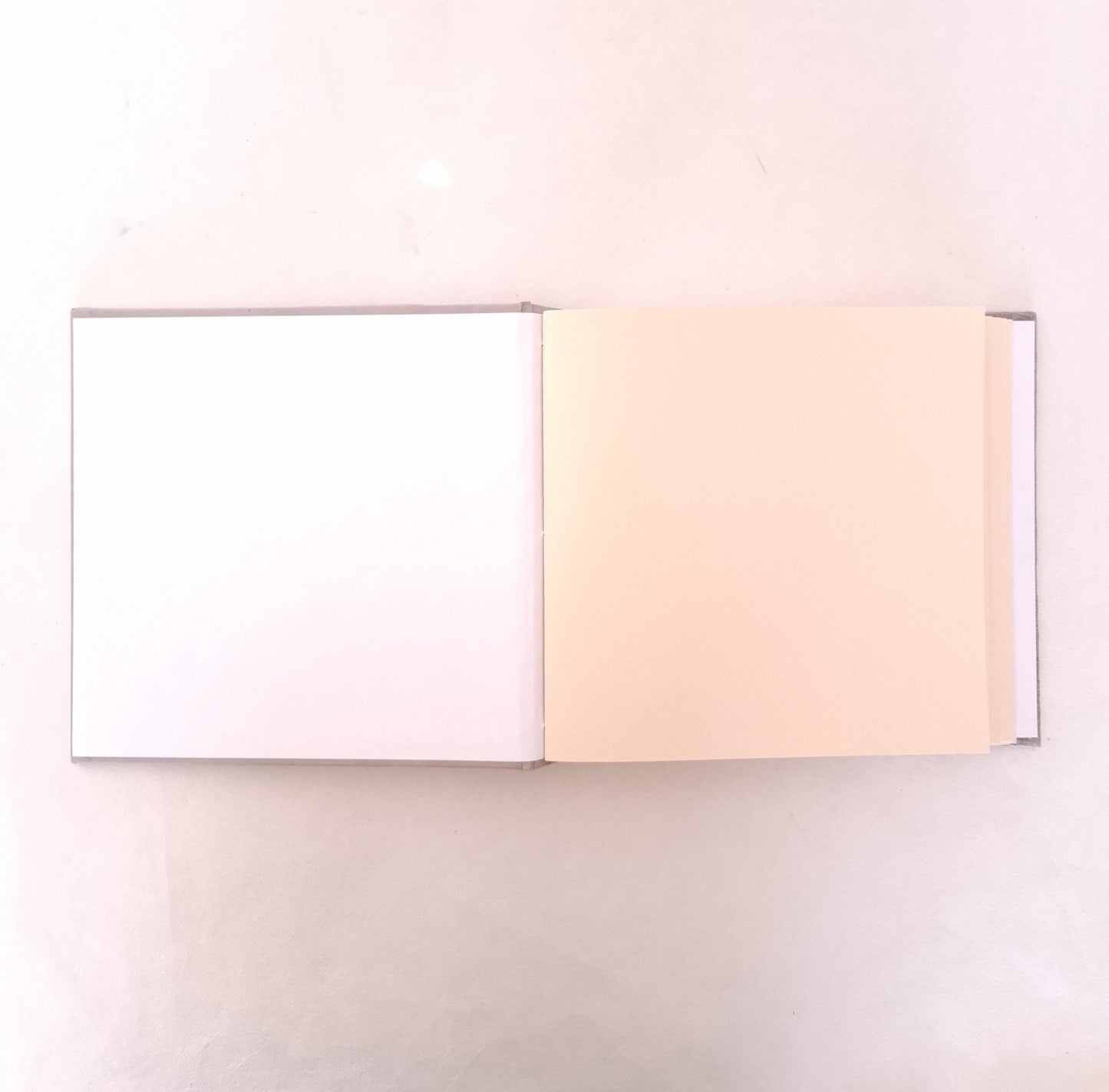 Album fotografico quadrato in malva e miele con fiore di Sambuco pressato