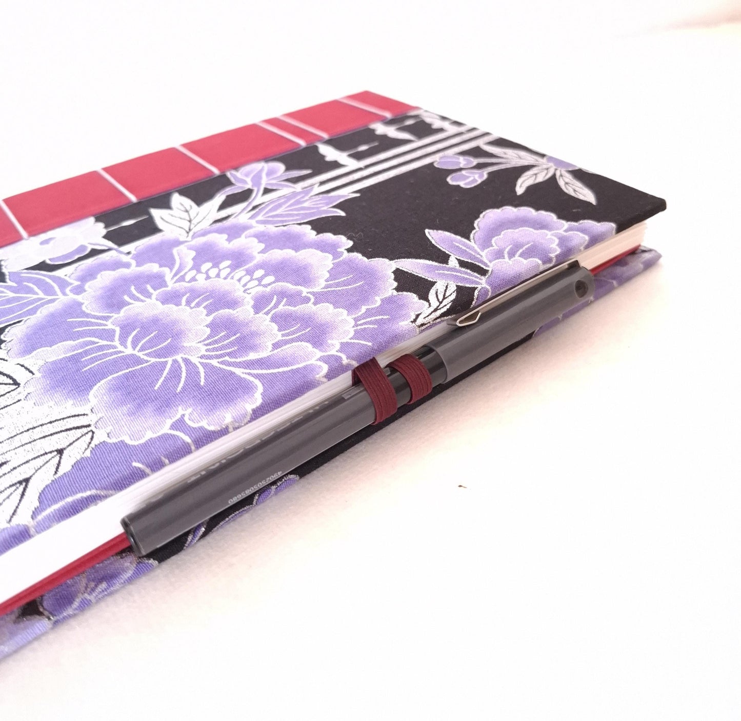 Diario A5 con pagine puntinate e tessuto floreale Giapponese