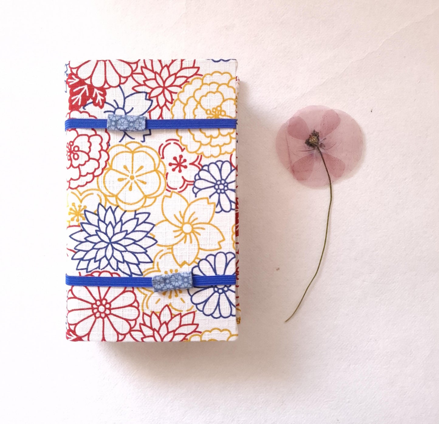 Mini pressa per fiori con fodera in tessuto floreale Giapponese