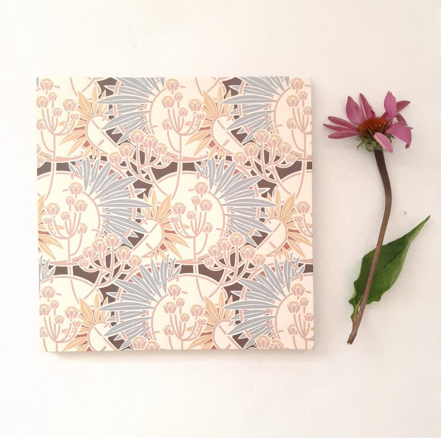 Leporello quadrato per foto 10x15 con fiori in stile Art Nouveau