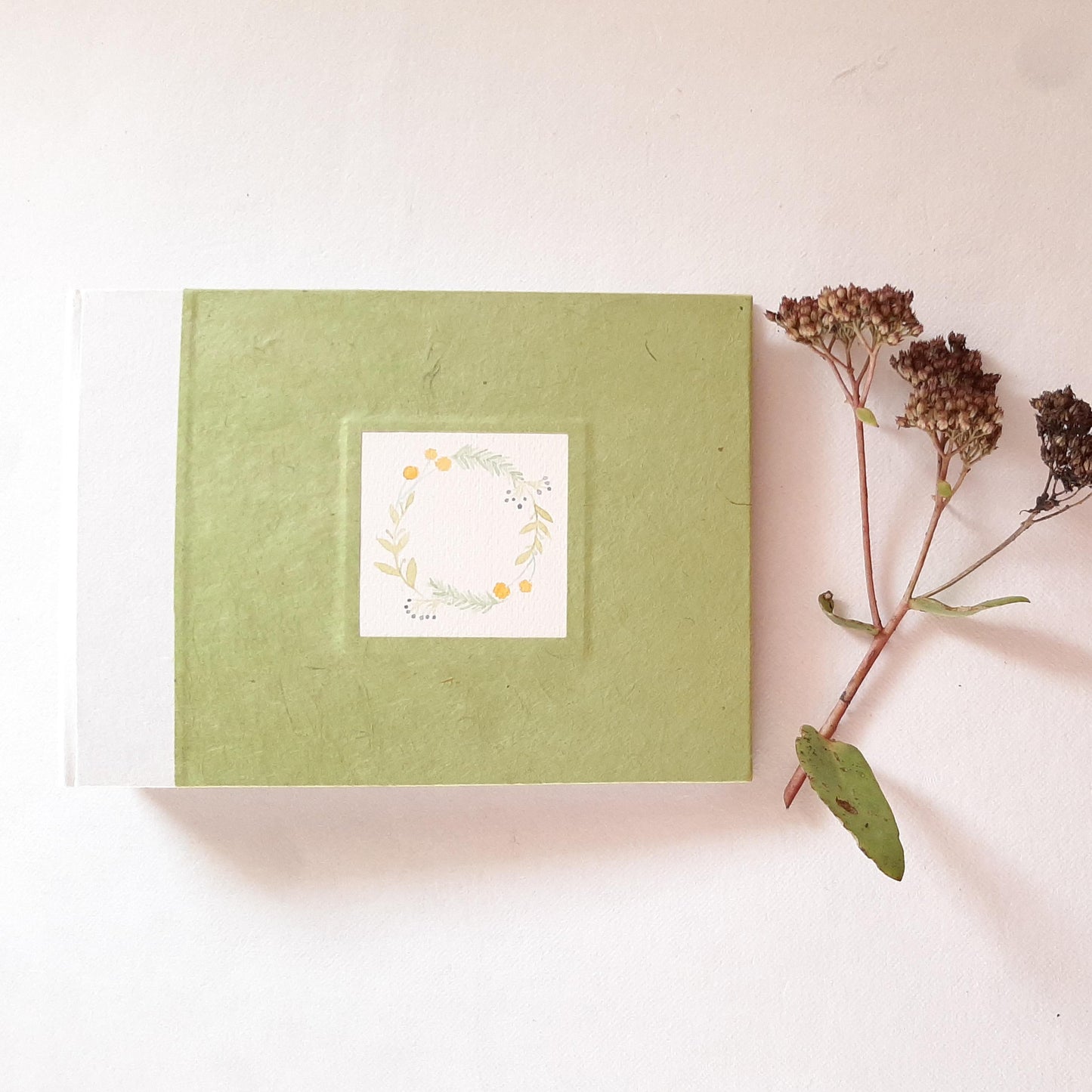 Album fotografico con acquarello floreale originale in copertina