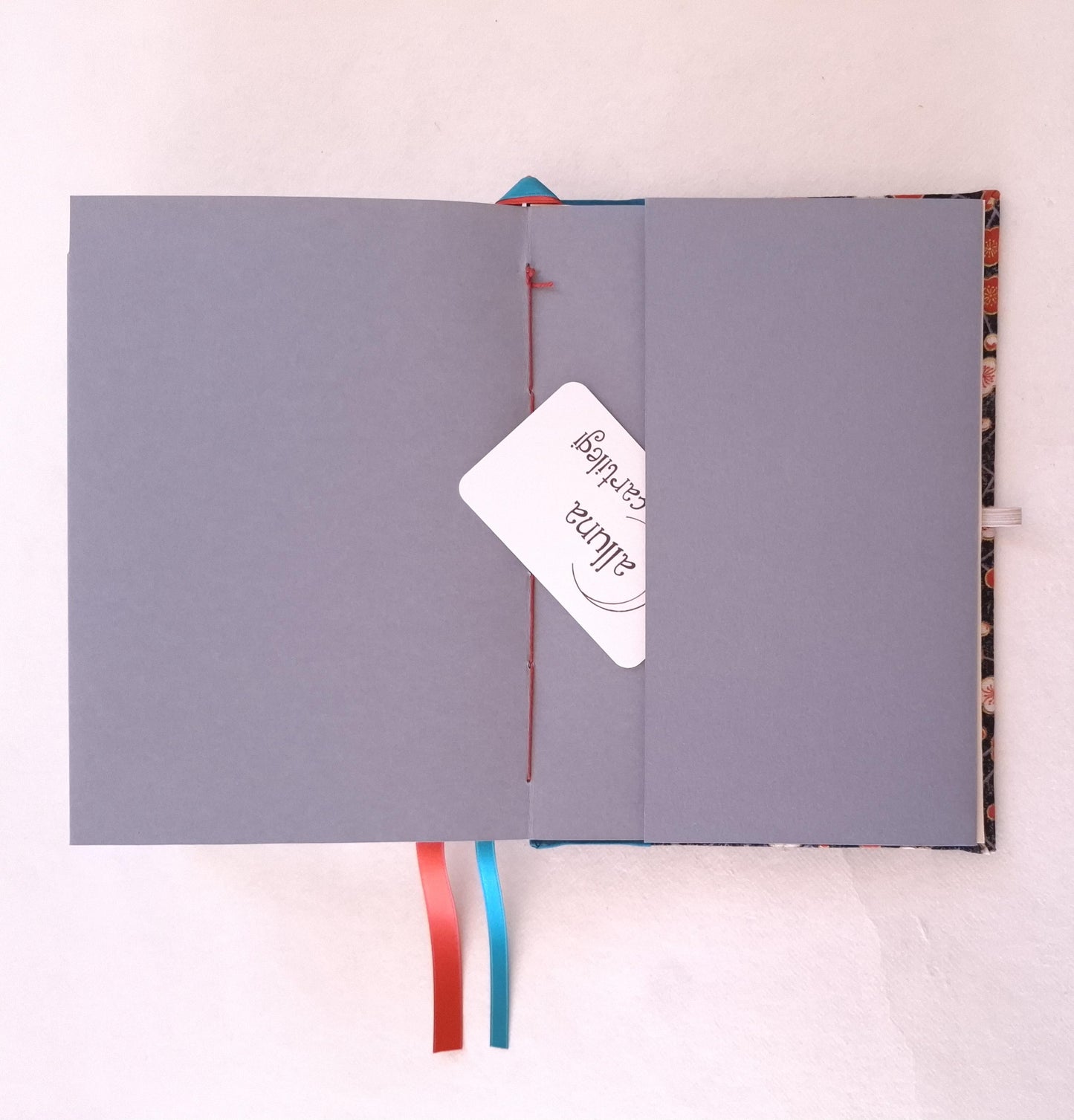 Diario A5 con pagine puntinate e tessuto Giapponese con fiori di ciliegio