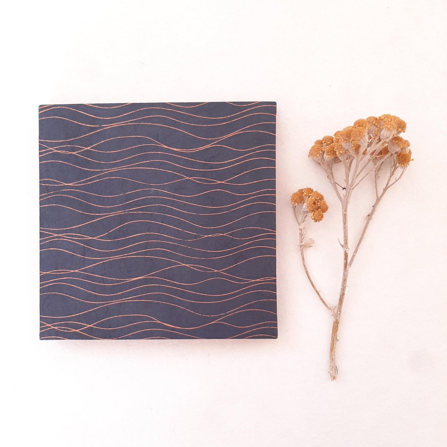 Mini album fotografico a fisarmonica in blu, oro e mandarino