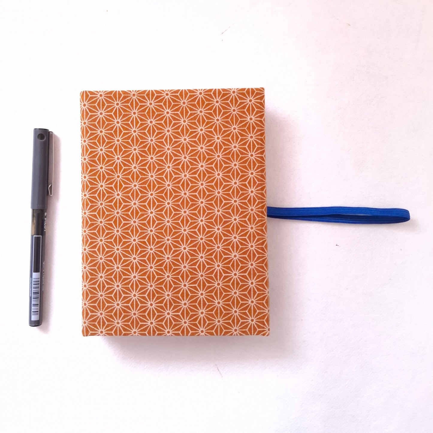 Diario di Viaggio in tessuto Giapponese con stelle Asanoha in beige e curry