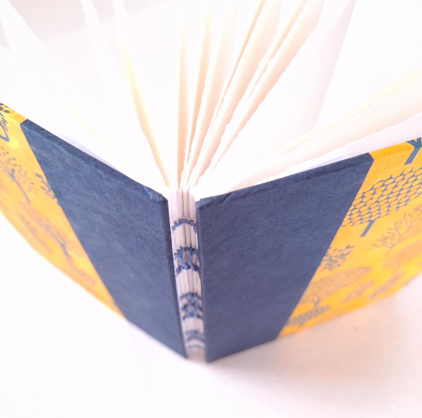 Carnet per acquerello con alberi in miele e blu