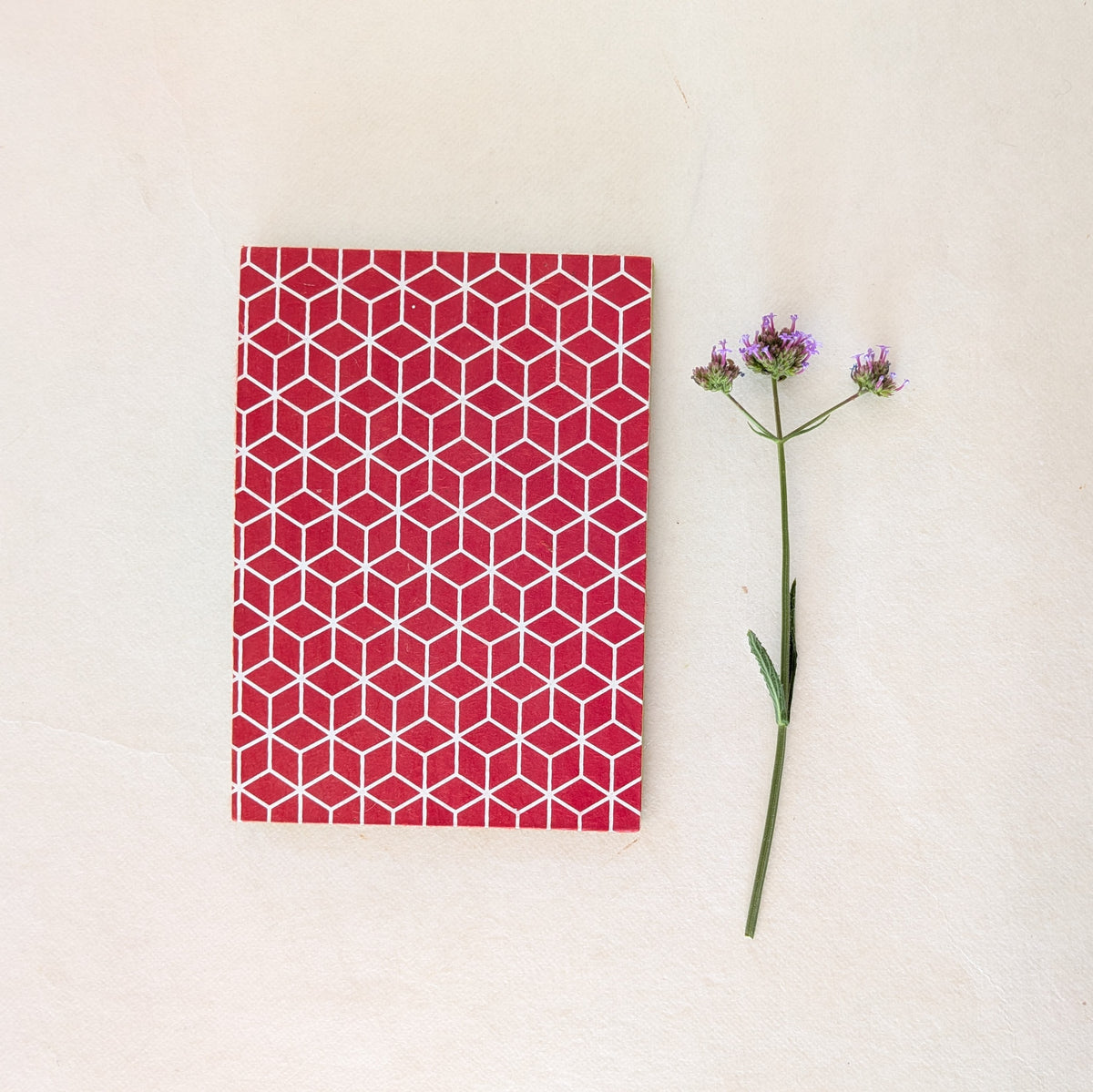 Album a fisarmonica rettangolare con pattern geometrico in rosso