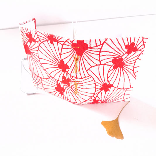 Diario di Viaggio in tessuto floreale Giapponese in rosso, bianco e miele