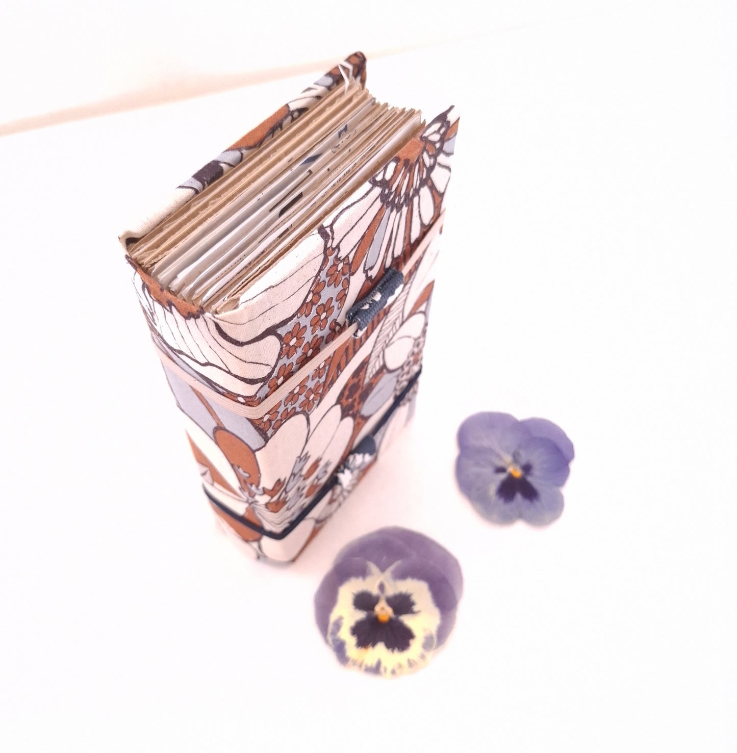 Mini pressa per fiori con fodera in tessuto floreale Giapponese