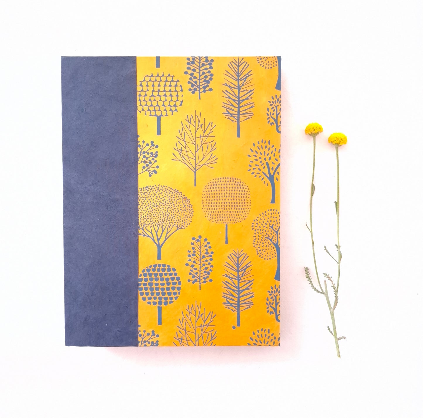Carnet per acquerello con alberi in miele e blu